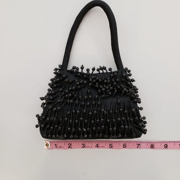 NWOT small Beaded Black Bag. - Picture 4 of 11
